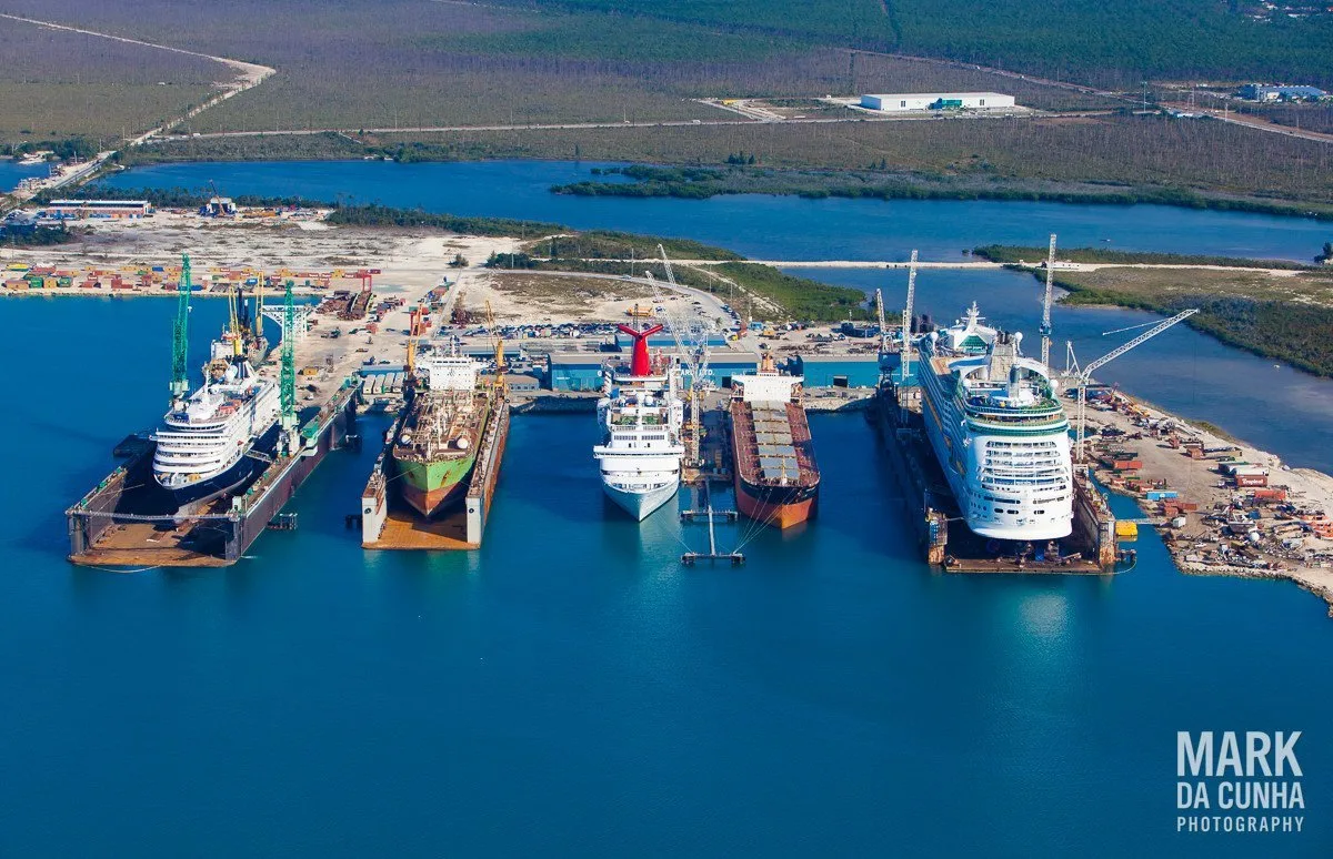 Aerial Bahamas Photography Shipyard